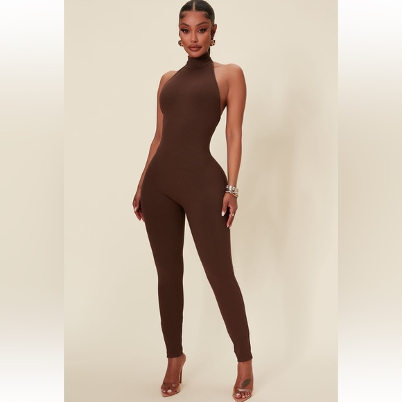 Fashion Nova Cassandra Light Snatched Jumpsuit - Brown - Picture 1 of 2